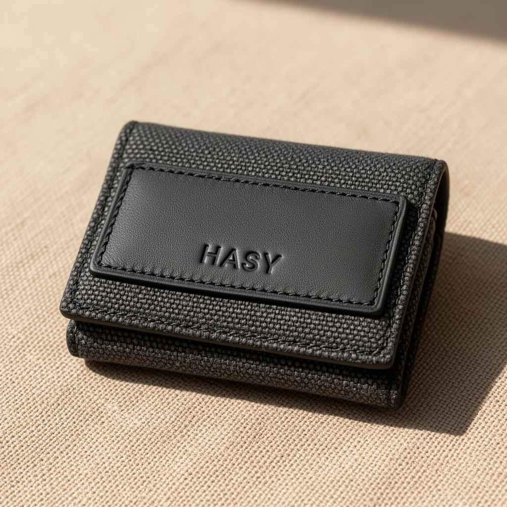Woven Key Pouch in Charcoal